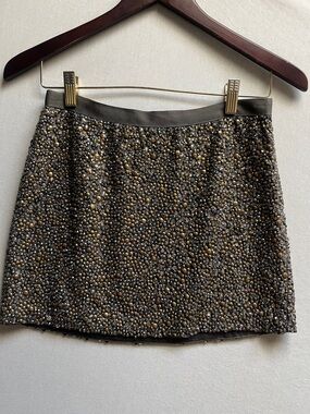 Haute Hippie Beaded Silk Mini Skirt Embellished XS